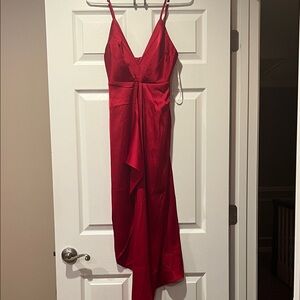 Lulu's Striking Red Asymmetrical Dress